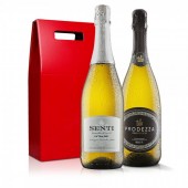 Two bottle of Prosecco in a red Gift box delivered