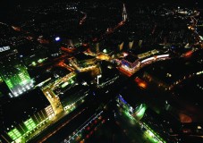 Night Time Helicopter Flight over Budapest