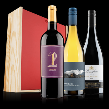 Mixed Wine Trio in Wooden Box