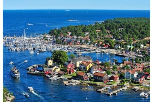 Sailing in Stockholm, in a Swedish archipelago