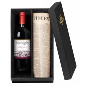 Personalised Red Wine and Original Newspaper