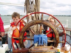 Three mast clipper sailing