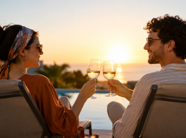 Couple enjoying a luxury Golden Moments anniversary experience gift